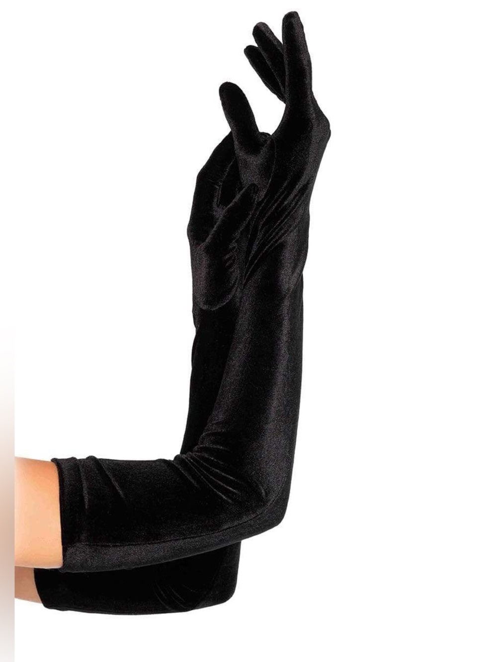 Elegant Black Velvet Long Evening Gloves